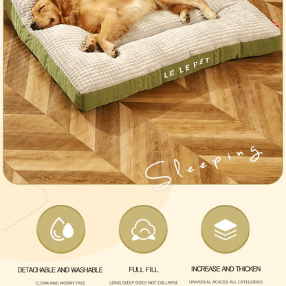 Cozy Ultra-Soft Fleece Pet Bed & Blanket - Detachable Cushion Mat for Dogs & Cats