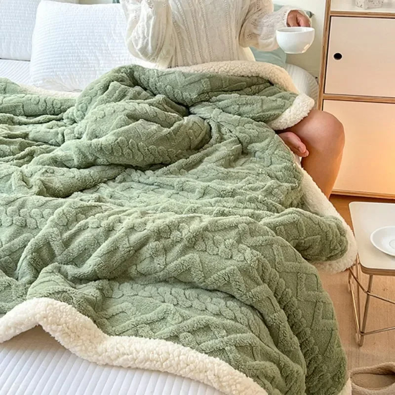 Soft Woolen Faux Fur Blanket